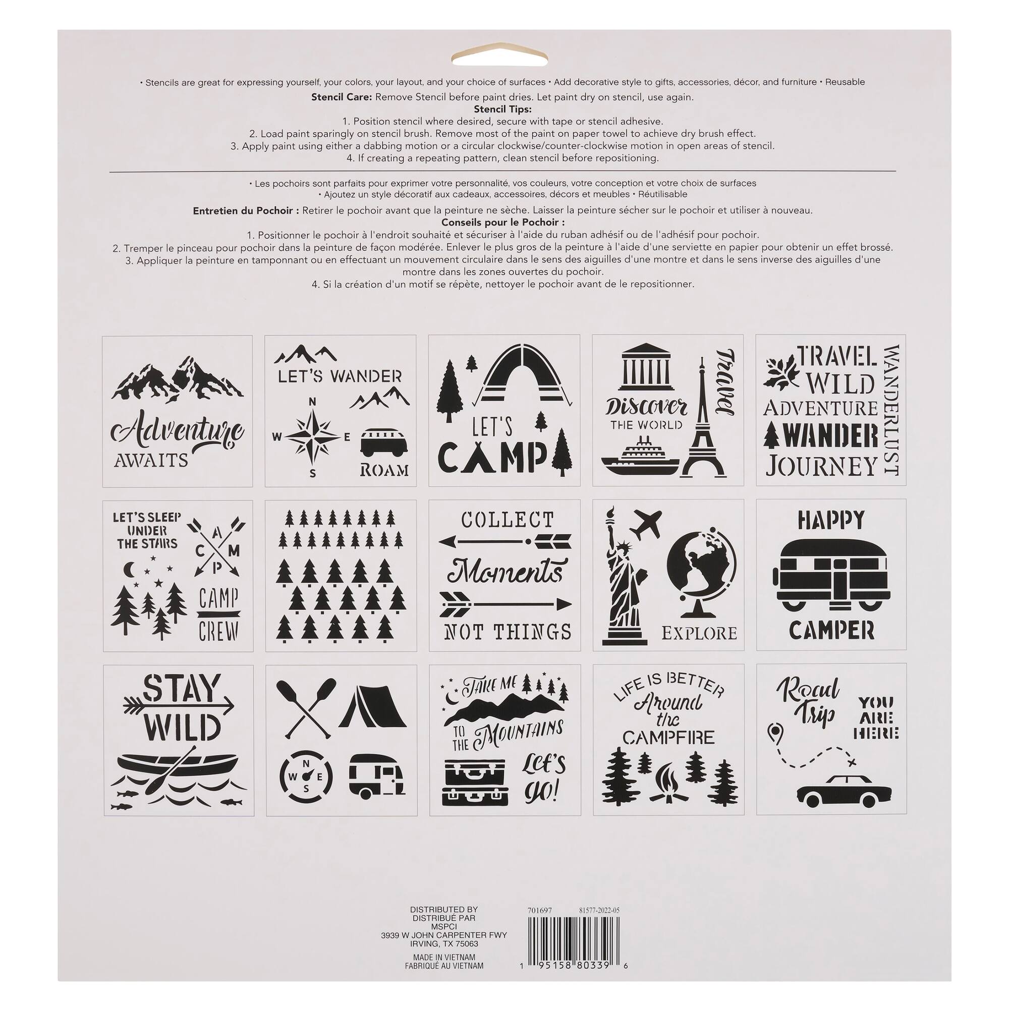 Camping & Travel Stencils by Craft Smart®, 12" x 12"